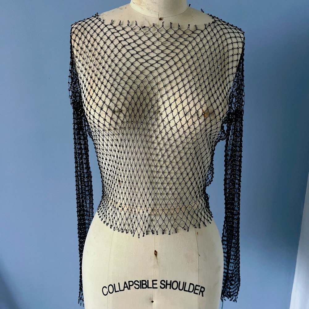 Shopakira - See through long sleeved top with rhinestones - size M